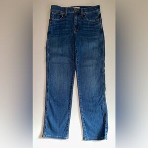 Madewell Stovepipe Jeans Blue High Rise Straight Leg Size 27 Stretch